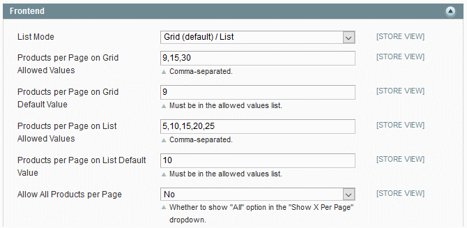 Product grid